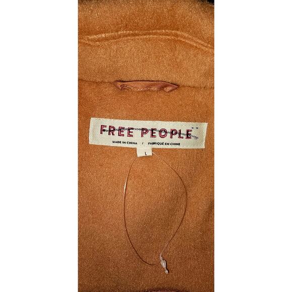 New Free People Mari Solid Peacoat Button Blazer $188 LARGE Terracotta Oversized - Picture 5 of 7